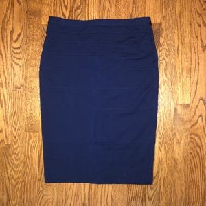 Thalian navy blue pull on fitted pencil skirt